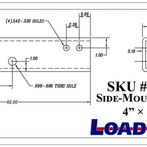 SIDEMOUNT PIVOT BAR 4×3×60" Load Rite Trailers