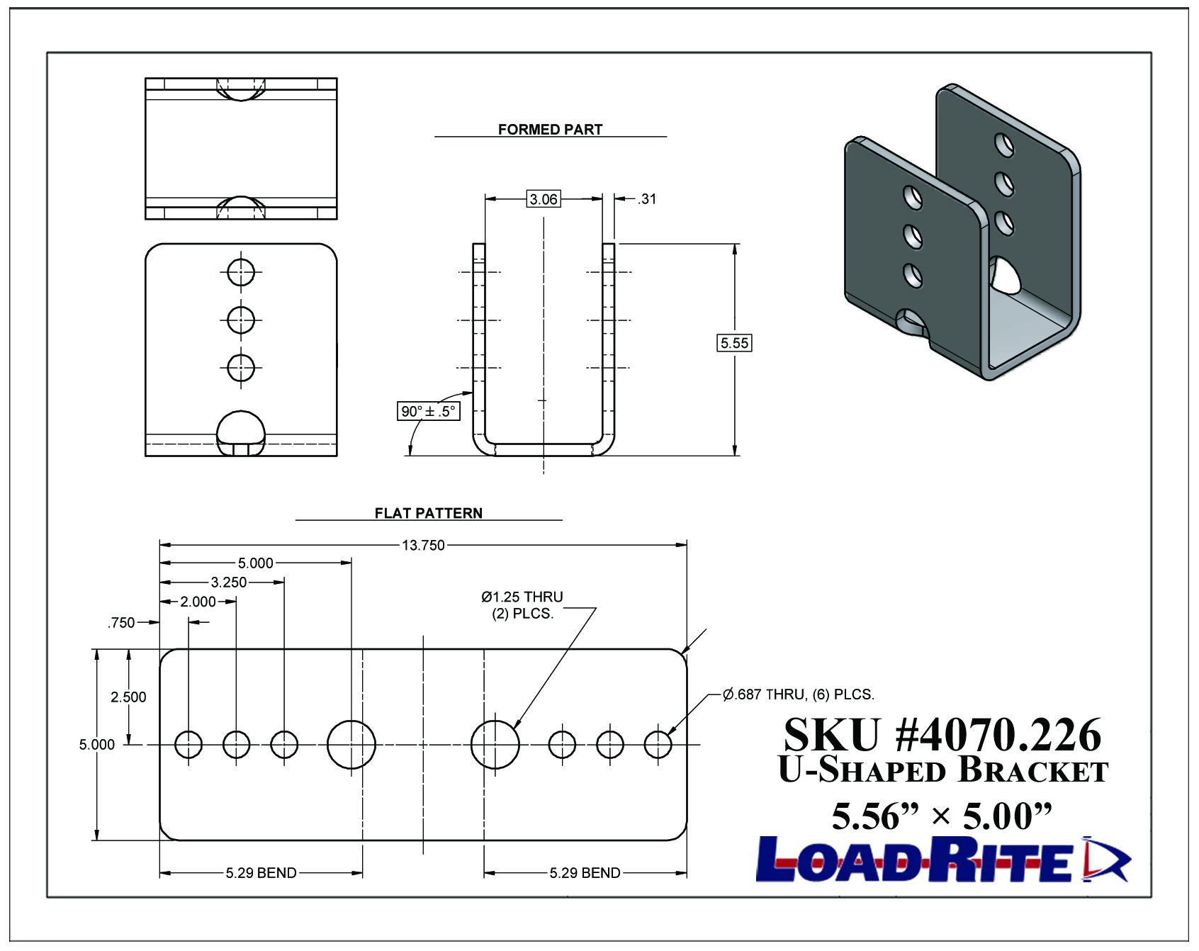 4070 226 U Shaped Bracket 